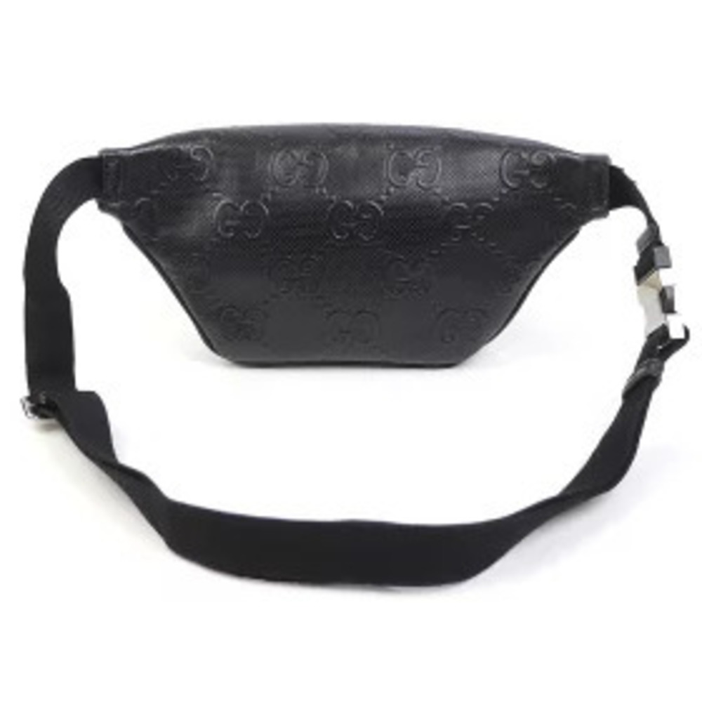 Gucci GG Embossed Belt Bag Black Calfskin Crossbody Shoulder - Picture 10 of 13